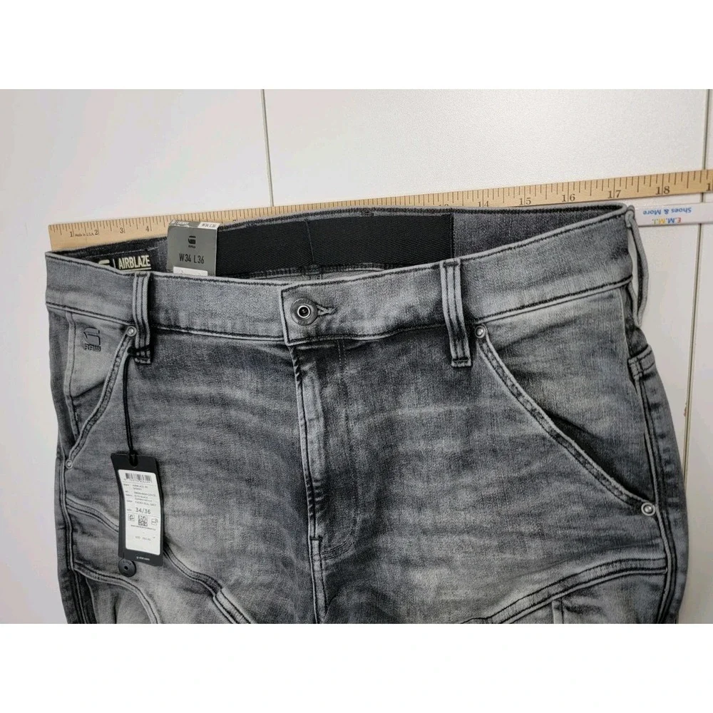 G-Star Raw Mens Sz 34/36 Airblaze Skinny Jeans Antic Faded Radium Gray $260 New